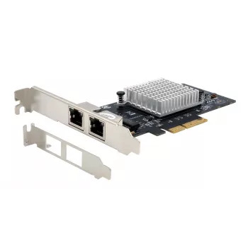 EXSYS EX-60202 Dual 1 Gigabit Ethernet PCIe x4-kort, Intel I350-AM2-krets, 2x RJ45, låg profilbländare medföljer