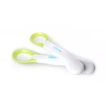 Kidsme temperaturindikerande matningsskedar, 2-pack, lime, 6m+