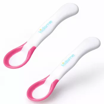 Kidsme temperaturindikerande babyskedar, lavendel, 2-pack, 6+ månader
