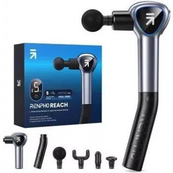 Renpho Reach Mini Massage Gun R-C007 grå - perkussionsmassageapparat med förlängningshandtag