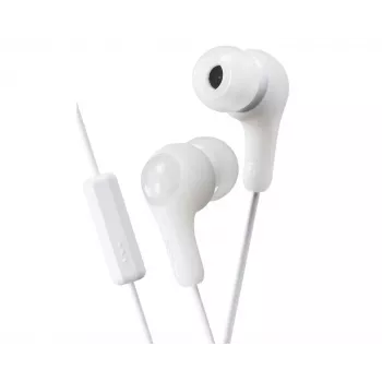 JVC Gumy Plus in-ear-hörlurar med mikrofon, vit