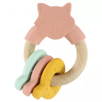 Trixie bitleksak i trä och silikon, katt, från 0 månader