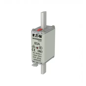 Eaton 80NHG0B NH-säkring storlek 0, 80 A, 500 V AC, gG, mekanisk indikator, 3-pack