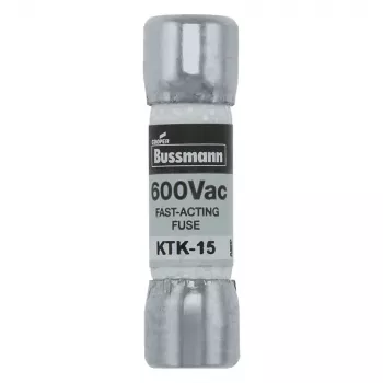 Eaton KTK-15 patron säkring, 15 A, 600 V AC/DC, ultrasnabb, 10 mm x 38 mm, 10-pack