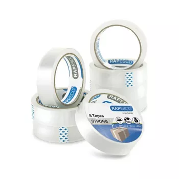 Rapesco 1808 transparent tejp 25,5 mm x 66 m, 8 rullar