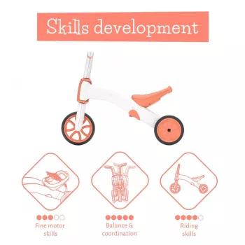 Chillafish Bunzi 2-i-1 Laufrad och trehjuling, Flamingo Pink, 1-3 år