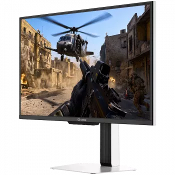 LORGAR 24,5 inch Full HD IPS 400Hz gaming-skärm, Dual LED, HDR600 Ready, höj- och sänkbar, vit