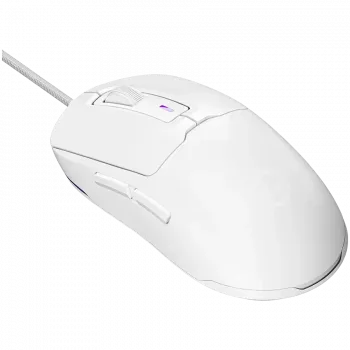 LORGAR MSA10R trådbunden gaming-mus, PixArt 3311, 6 programmerbara knappar, vit (LRG-MSA10R-WH)
