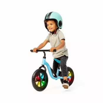 Chillafish Charlie 10 löpcykel, blå, med LED-ljushjul, för barn från 18 månader till 4 år