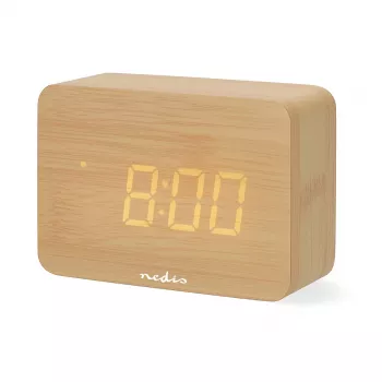 Nedis digital radioklocka, trä