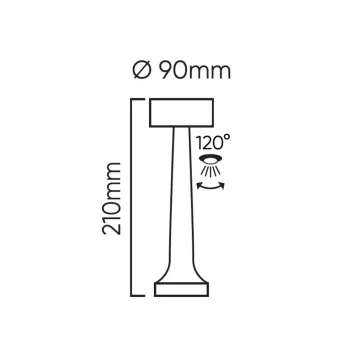 LED Line Lite RIWIA skrivbordslampa, 1W, 120lm, 1800mAh, guld