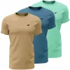 Herr T-shirt 4F M4481 3-pack beige, blå, mintgrön 4FWSS26TTSHM4481 91S 2XL