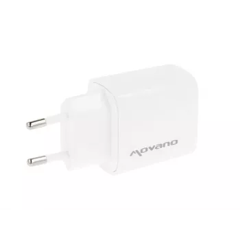 MOVANO GaN 30W USB-C PD + USB-A laddare (vit)