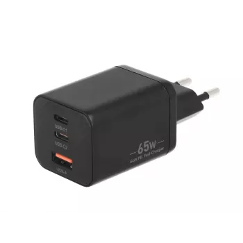 MOVANO GaN 65W 2x USB-C PD + USB-A laddare (svart)