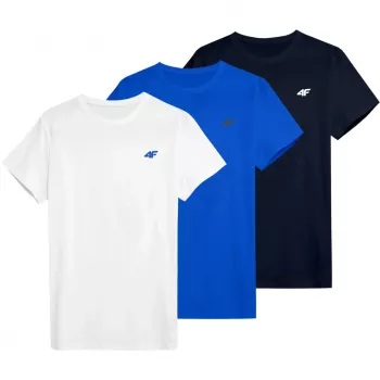 4F M4479 herr t-shirt, vit/blå/marinblå, 2XL (4FWSS26TTSHM4479)