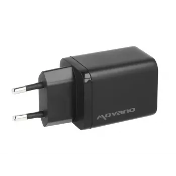 MOVANO GaN 45W USB-C PD + USB-A väggladdare (svart)