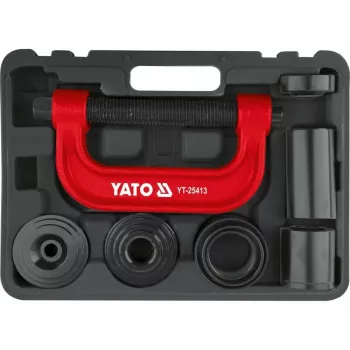 Yato YT-25413 173-delars hylsnyckel- och bitsats med 1/4 inch-, 3/8 inch-, 1/2 inch-fäste, finförzinkade spärrnycklar, CrV-stål, polerad krom