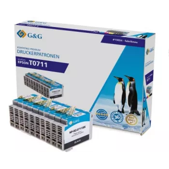 G&G kompatibelt bläckpatron-set för Canon PGI-710/CLI-711 – svart, cyan, magenta, gul – 4-pack (NP-R-0711 serie) 1P0711-10