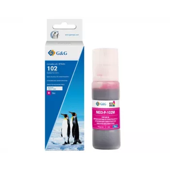 G&G | Ninestar kompatibel magenta bläckflaska för Epson 102 (C13T03R340) - 70ml, färgämnesbaserad, EcoTank-serien