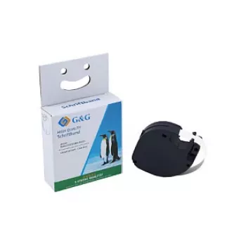 G&G BM-D-G-91221 märkbandskassett 12mm x 4m vit/svart för DYMO
