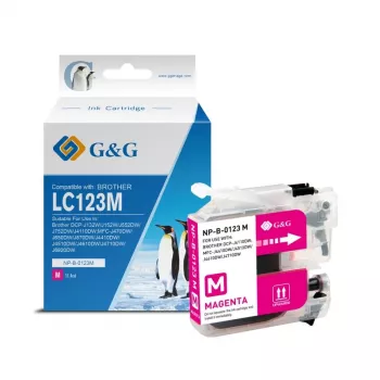 G&G kompatibel bläckpatron för Brother LC-123M magenta (14500)