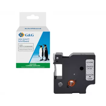 G&G kompatibelt Dymo D1 märkningsband 19 mm x 7 m svart på transparent (5DY45800-TD)