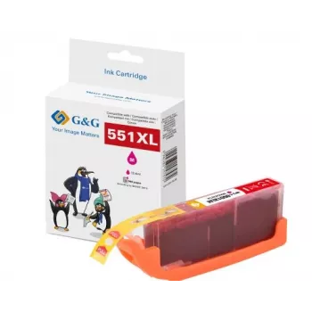 G&G XL bläckpatron kompatibel med Canon CLI-551M XL (magenta, hög kapacitet) 14568