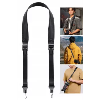 ULANZI CSS1 anti-tangle U-snap kamerarem för nacke/axel för DSLR och spegellösa kameror, 60 kg bärförmåga, svart