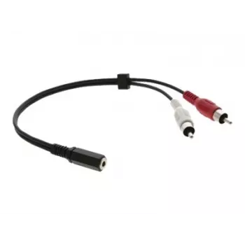 Kramer C-A35F/2RAM-1 ljudadapterkabel – 3,5 mm hona till 2x RCA hane, 30 cm, svart