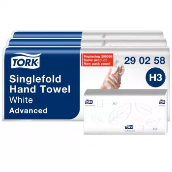 Tork Advanced H3 Z-vik handdukar 2-lagers vit (290258) – 3750 handdukar