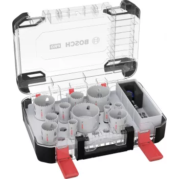 Bosch 2608594426 Progressor for Wood and Metal 11-delat hålsågsset (20–76 mm) med Power Change-adapter och pilotborr