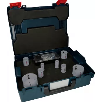 Bosch Progressor för trä och metall hålsågsset, 7-delat, 20–114 mm diameter, Power Change fäste, HSS bi-metall, med väska 2608594431