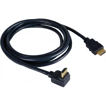 Kramer C-HM/RA-3 High-Speed HDMI-kabel med Ethernet, vinklad till rak, 0,9 m, grå, 4K 97-0143003
