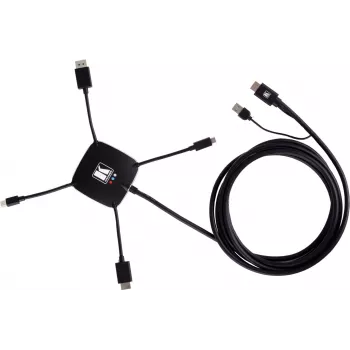 Kramer K-SPIDER multi-format presentationsadapterkabel - HDMI/DisplayPort/Mini DisplayPort/USB-C till HDMI/USB - 3,05 m - 4K aktiv 91-00015599