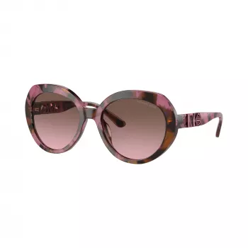 Michael Kors MK2214U39989T dam fyrkantiga acetat solglasögon, mörk sköldpaddsfärgad båge, bruna gradientglas, 56 mm