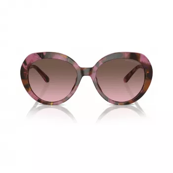Michael Kors MK2214U39989T dam fyrkantiga acetat solglasögon, mörk sköldpaddsfärgad båge, bruna gradientglas, 56 mm