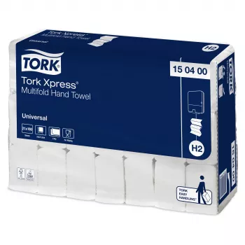 Tork Xpress H2 Universal Interfold handdukar 150400, 2-lagers, vita, 3990 handdukar
