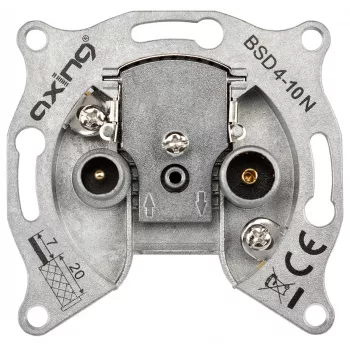 AXING BSD 4-10N multimedia-antennuttag, 4 utgångar, 5-1006 MHz, 10 dB, infällt BSD00410N