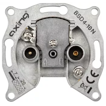 AXING BSD 4-10N multimedia-antennuttag, 4 utgångar, 5-1006 MHz, 10 dB, infällt BSD00410N