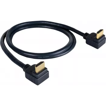 Kramer C-HM/RA2-3 High-Speed HDMI-kabel med Ethernet, vinklad till vinklad, 0,9 m, grå, 4K-stöd 97-0144003