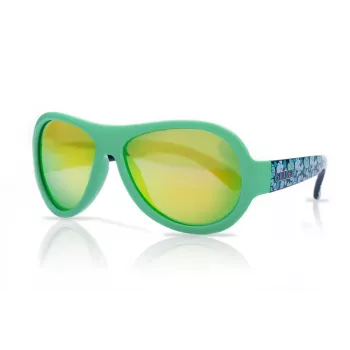 SHADEZ SHZ 44 designer bladtryck gröna juniorsolglasögon för barn 3-7 år, UV400, brottsäkra