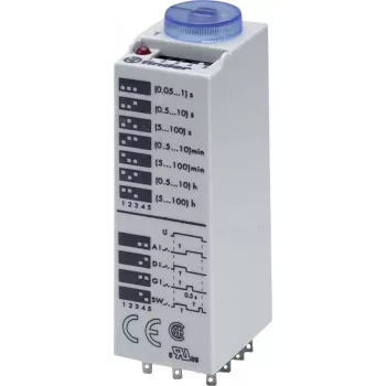 Finder multifunktionellt tidsrelä 85.03.0.024.0000, 24V AC/DC, 3 CO, 16 funktioner, DIN-skena