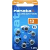 Renata ZA13.DP6 0HG zink-luft hörapparatsbatteri PR48, 1,4 V, 305 mAh, 6-pack