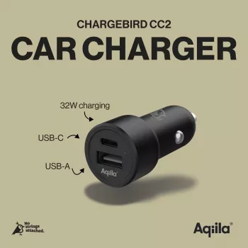 Aqiila CHARGEBIRD CC2 bilbatteriladdare svart, 32 watt (AQCCCC2CBI403)