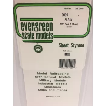 Evergreen polystyrenskiva 300 mm x 150 mm x 0,13 mm, vit, 3-pack (9009)