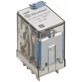 Finder 56.32.9.024.0000 pluggrelä 24 V DC 12 A 2 växlare
