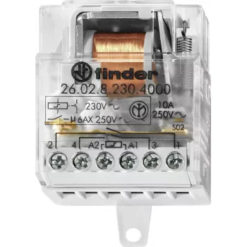 Finder 26.02.8.230.4000 impulsrelä 2NO 10A 230V AC DIN-skena