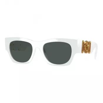 Versace VE4479U31487 Women's Cat Eye Sunglasses, Black Frame, Grey Lens, 52mm
