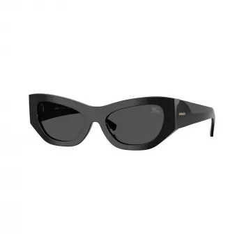 Burberry BE4450U300187 damsolglasögon, glansigt svart båge, mörkgrå glas, 54 mm