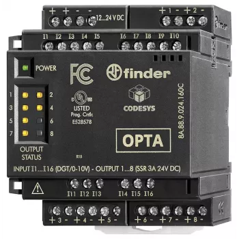 Finder 8A.58.9.024.160C elektromekaniskt relägränssnittsmodul, 24 V DC spole, 1 växlande kontakt, 6 A, DIN-skena